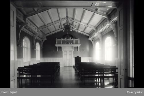 Dikemark sykehuskirke, kapellet, interiør